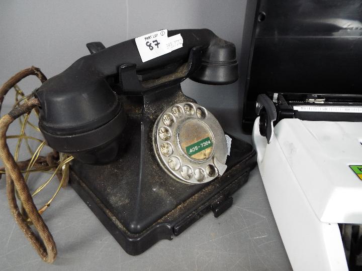 Two portable typewriters, one an Imperial 'Good Companion' and a vintage dial telephone. - Image 4 of 4