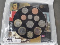 A Royal Mint 2009 Brilliant Uncirculated Coin Collection (with Kew Gardens 50p),