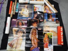Approximately 25 vintage Page 3 calendars, 1970's and later.