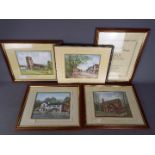 John Platts - four watercolours by John Platts depicting various UK scenes,