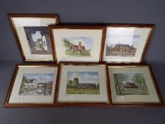 A collection of watercolours by local artist John Platts to include Marble Arch Knutsford,