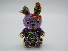 Butler & Wilson - a Butler & Wilson multicoloured stone set brooch in the form of a rabbit,