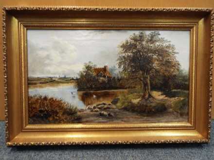 Edward Faraday (British 19th C) - an oil on canvas depicting a scene on the River Dee at