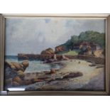 Richard Charles Riseley (20th century), watercolour coastal landscape,