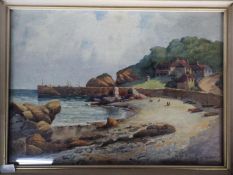 Richard Charles Riseley (20th century), watercolour coastal landscape,