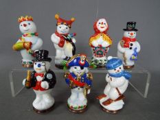 Halcyon Days - Seven Halcyon Days enamel bonbonnieres each in the form of a snowman.