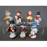 Halcyon Days - Seven Halcyon Days enamel bonbonnieres each in the form of a snowman.