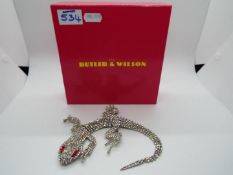 Butler & Wilson - a large Butler & Wilson stone set brooch in the form of a lizard,