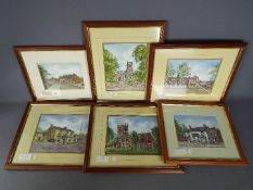 A collection of watercolours by local artist John Platts to include Rostherne Village,