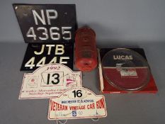 Vintage Automobilia - Lot to include a vintage Lucas glass lens # 503778,