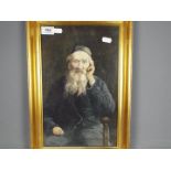 William R E Goodrich (Sheffield artist, 1887 - 1956), watercolour portrait of an elderly gentleman,
