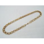 A 9ct gold gate link necklace, approximately 40 cm (l) and 6.8 grams all in.