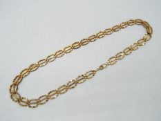 A 9ct gold gate link necklace, approximately 40 cm (l) and 6.8 grams all in.