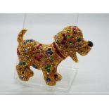 Butler & Wilson - a Butler & Wilson multicoloured stone set brooch in the form of a dog,