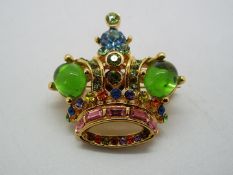 Butler & Wilson - a Butler & Wilson stone set brooch in the form of a crown,
