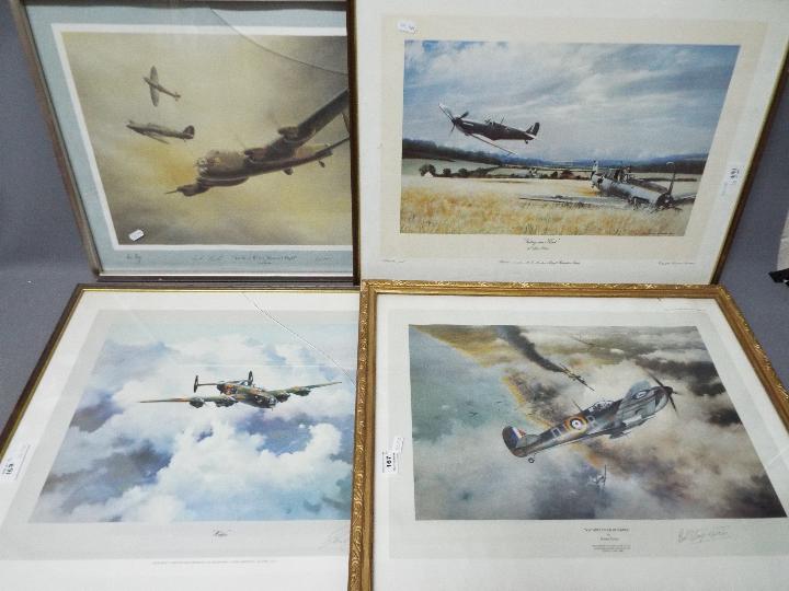 Four aviation related prints comprising 'Victory Over Dunkirk' after Robert Taylor,