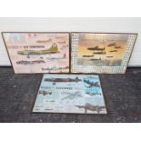 Three large aviation related prints to include Plaistow Pictorial Fact Sheets # three and # two