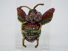 Butler & Wilson - a Butler & Wilson multicoloured stone set brooch in the form of an insect,