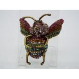 Butler & Wilson - a Butler & Wilson multicoloured stone set brooch in the form of an insect,