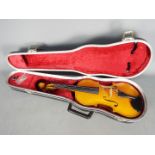 Violin - A kit built modern violin, panel back (with crack),