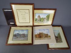 John Platts - four watercolours by John Platts depicting various UK scenes,