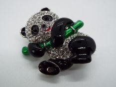 Butler & Wilson - a Butler & Wilson stone set brooch in the form of a panda,