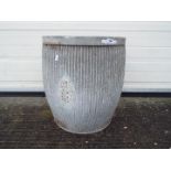 A galvanised dolly tub measuring approximately 52 cm (h)