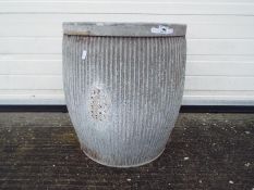 A galvanised dolly tub measuring approximately 52 cm (h)