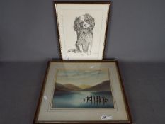 A watercolour landscape, titled verso 'Loch Linnhe', signed lower right,