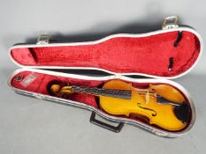 Violin - A kit built modern violin, panel back (with crack),