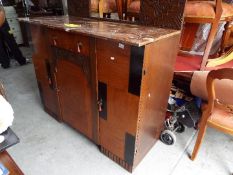 A good quality marble topped sideboard with carved detailing,