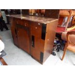 A good quality marble topped sideboard with carved detailing,