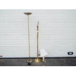 Two standard lamps, largest approximately 180 cm (h) and an onyx table lamp.
