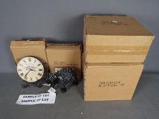 Unused Retail Stock - Three ornamental 'jewelled' elephants and two vintage style clocks,