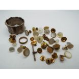 A collection of cufflinks, dress studs, yellow metal ring and a good quality hallmarked silver,