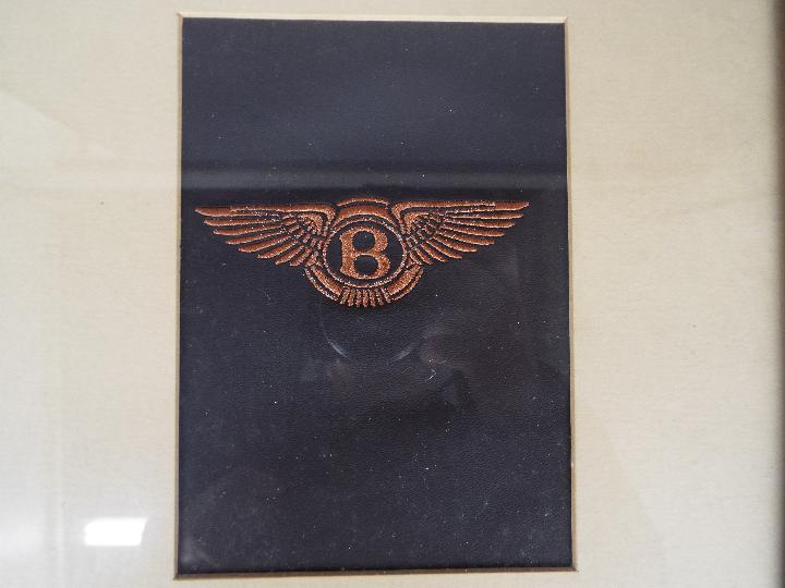 A framed leather Bentley car sign - Image 2 of 3