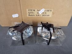 Unused Retail Stock - Eleven crystal tealight holders in original packaging by Luna,