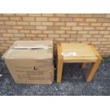 Unused Retail Stock - A nest of three oak tables, largest approximately 55 cm x 60 cm x 40 cm,