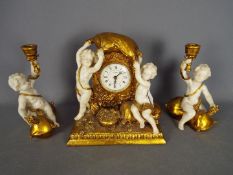 An Italian-styled clock set by Crosa,