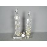 Two decorative glass table lamps, largest approximately 47 cm (h).