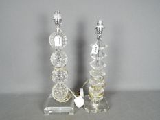 Two decorative glass table lamps, largest approximately 47 cm (h).