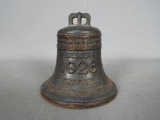 A cast iron, novelty money bank, 1926 Sesqui-Centennial Exposition, in the form of the Liberty Bell,