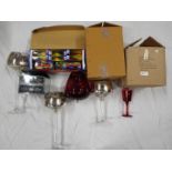 Unused Retail Stock - Lot to include glassware, candle holders, diecast toy helicopters and similar,