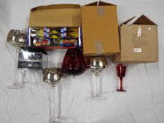 Unused Retail Stock - Lot to include glassware, candle holders, diecast toy helicopters and similar,