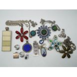 Silver - a collection of good quality costume jewellery to include four Silver pendants,