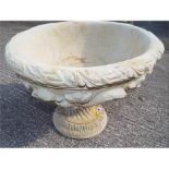 Garden Stoneware - a large reconstituted stone Acanthus urn decorated with acanthus leaves in two