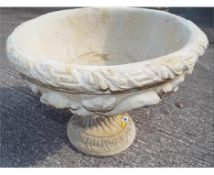 Garden Stoneware - a large reconstituted stone Acanthus urn decorated with acanthus leaves in two