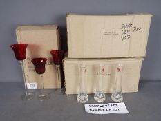 Unused Retail Stock - Lot to include glass vases (24 pieces) and candle holders,