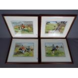 A set of four prints after Harry B Neilson each depicting a humorous hunting scene with the fox as