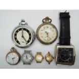 A collection of watches to include a Swiss silver cased pocket watch (800 fineness),